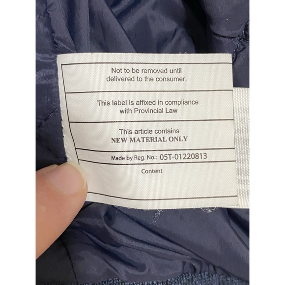 Abercrombie & Fitch Bomber Jacket Men's L Navy/Gray Quilted Zip Up Wool Blend - Picture 6 of 12